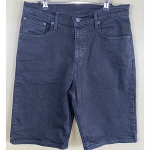 Levis 569 Shorts Mens 33 Black Loose Relaxed Denim Jorts Bermuda 11" Inseam